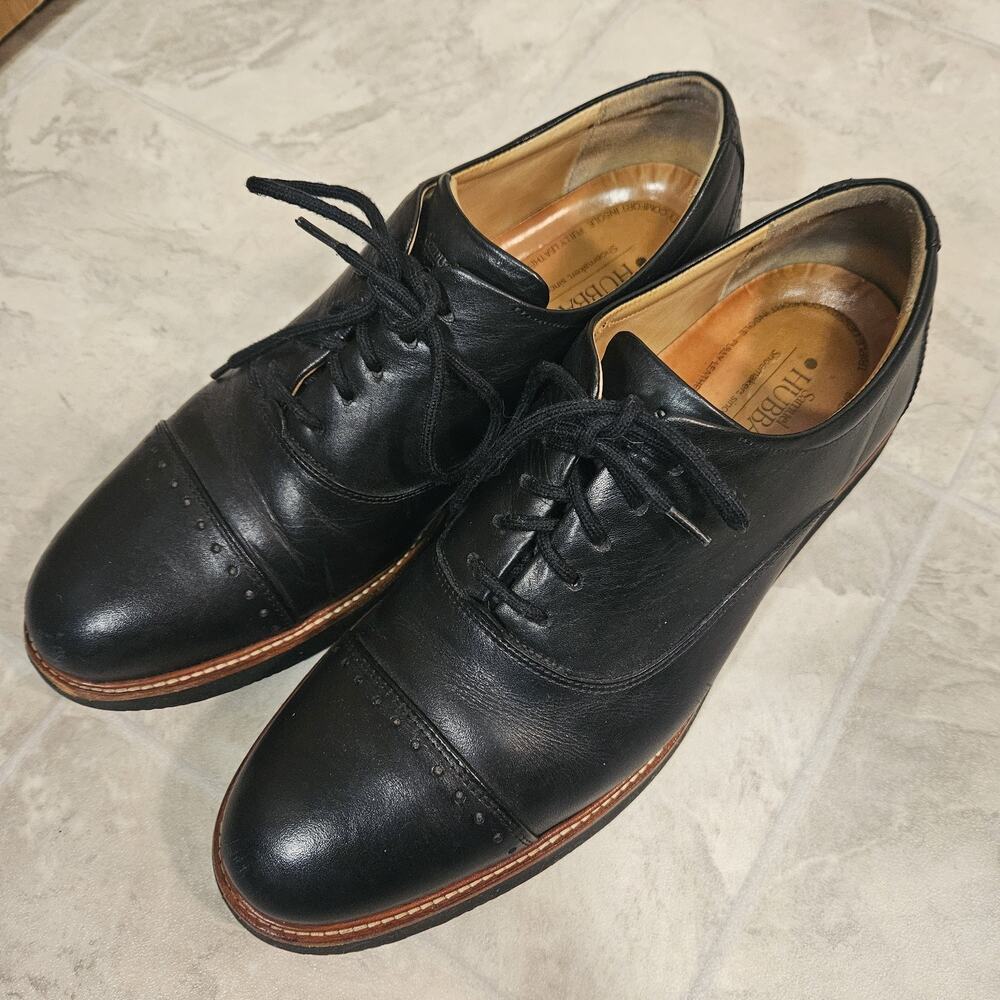 Samuel Hubbard Market Cap Black Leather Oxford Dress Shoes Men's Size 11.5 M